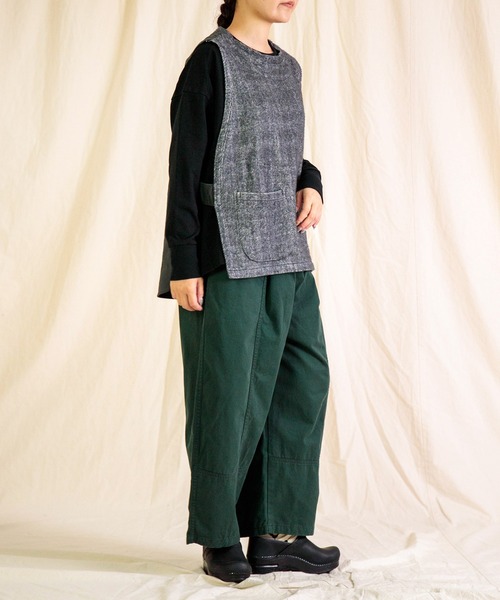 Brocante（ブロカント）の「[Brocante / ブロカント] パウダースノー高密度ツイル トヌーパンツ（チノパンツ・レディース・ダークグリーン/キャメル/ライトベージュ/ネイビー・2）」の9枚目の写真