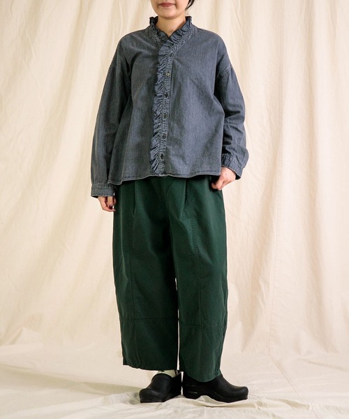 Brocante（ブロカント）の「[Brocante / ブロカント] パウダースノー高密度ツイル トヌーパンツ（チノパンツ・レディース・ダークグリーン/キャメル/ライトベージュ/ネイビー・2）」の8枚目の写真