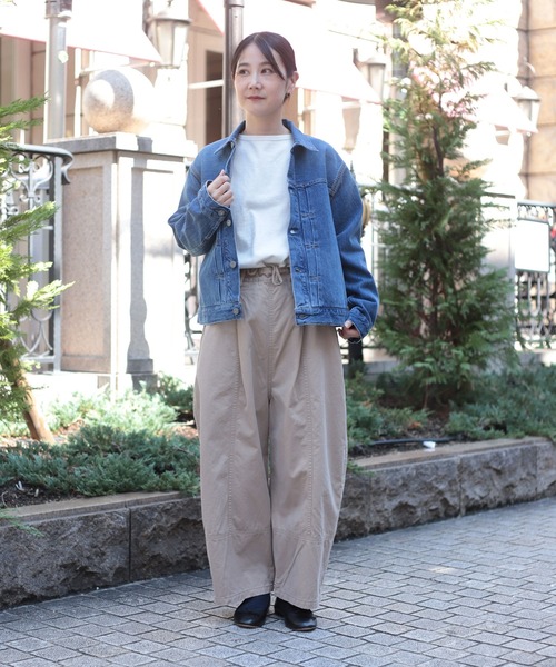 Brocante（ブロカント）の「[Brocante / ブロカント] パウダースノー高密度ツイル トヌーパンツ（チノパンツ・レディース・ダークグリーン/キャメル/ライトベージュ/ネイビー・2）」の6枚目の写真