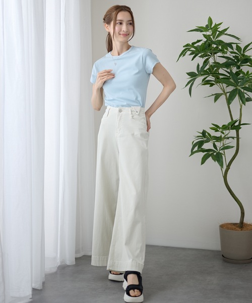 DAYRA(デイラ)の「ナチュラル ワイド ストレート ロング パンツ(デニムパンツ・レディース・アイボリー/ベージュ・XL/L/M/S)」の14枚目の写真