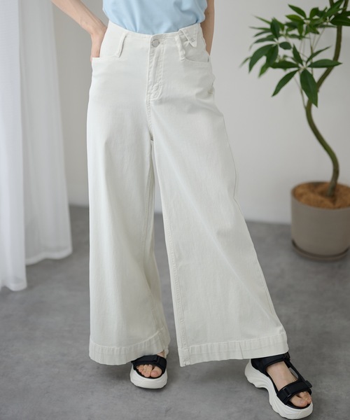 DAYRA(デイラ)の「ナチュラル ワイド ストレート ロング パンツ(デニムパンツ・レディース・アイボリー/ベージュ・XL/L/M/S)」の16枚目の写真