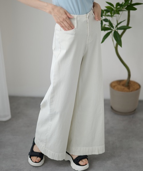 DAYRA(デイラ)の「ナチュラル ワイド ストレート ロング パンツ(デニムパンツ・レディース・アイボリー/ベージュ・XL/L/M/S)」の17枚目の写真