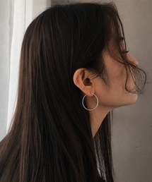 シルバー40mmフープペアピアス/レディース/両耳用(T3)