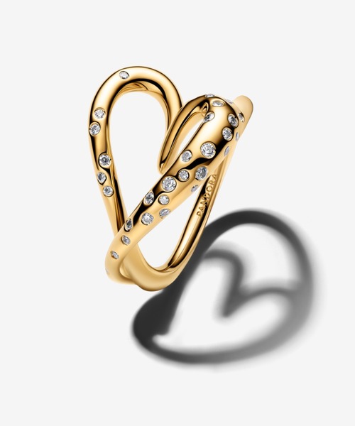 PANDORA(パンドラ)の「オーガニカリー シェイプド ストーンセット ハート リング(リング・レディース・イエローゴールド・60/56/54/50/48/52/58)」の2枚目の写真