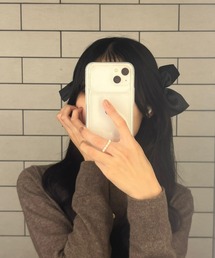 tunee（チュニー）の「【2コセット】ブラックリボンヘアクリップ(hsyd)（バレッタ/ヘアクリップ）」