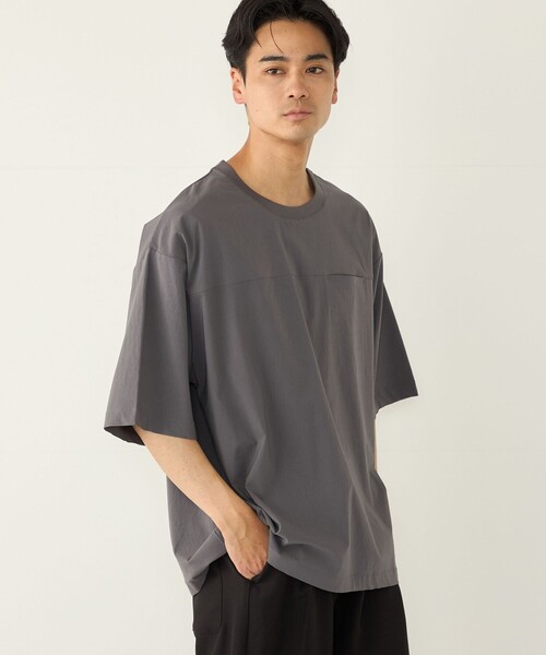 SHIPS Colors(シップス カラーズ)の「SHIPS Colors:〈接触冷感〉ナイロン フハク Tシャツ(Tシャツ/カットソー・メンズ・グレー/ダークグレー/ブラック・MEDIUM/LARGE/X-LARGE)」の3枚目の写真