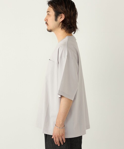 SHIPS Colors(シップス カラーズ)の「SHIPS Colors:〈接触冷感〉ナイロン フハク Tシャツ(Tシャツ/カットソー・メンズ・グレー/ダークグレー/ブラック・MEDIUM/LARGE/X-LARGE)」の17枚目の写真