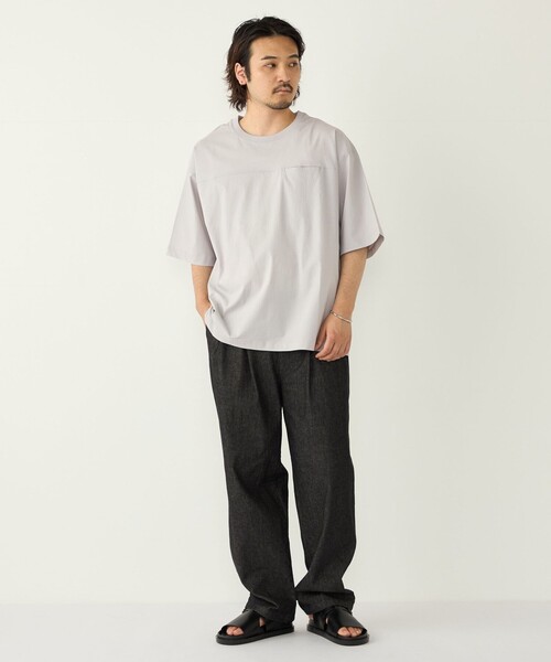 SHIPS Colors(シップス カラーズ)の「SHIPS Colors:〈接触冷感〉ナイロン フハク Tシャツ(Tシャツ/カットソー・メンズ・グレー/ダークグレー/ブラック・MEDIUM/LARGE/X-LARGE)」の19枚目の写真
