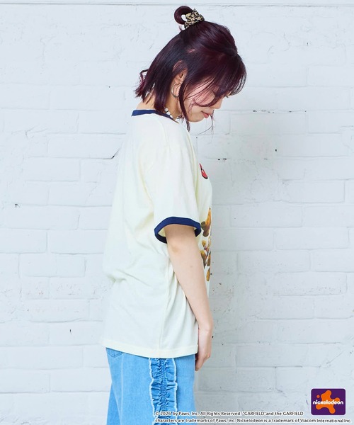 MARKEY'S(マーキーズ)の「【別注】GARFIELD プリント半袖Tシャツ/おとな(Tシャツ/カットソー・レディース・イエロー/オフホワイト/ホワイト・180cm/160cm)」の5枚目の写真