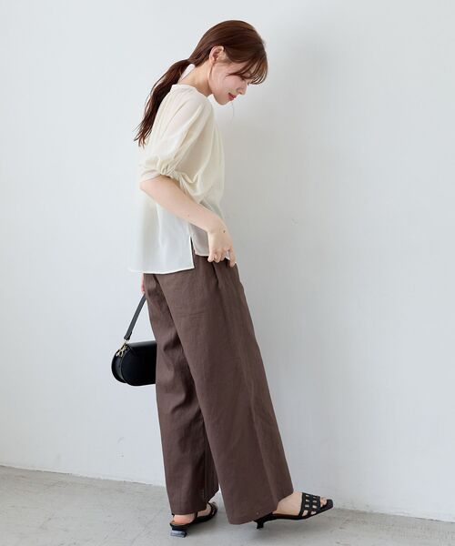 le.coeur blanc（ルクールブラン）の「ドットバルーンスリーブブラウス（シャツ/ブラウス・レディース・チャコールグレー/サックスブルー/オフホワイト・38）」の12枚目の写真