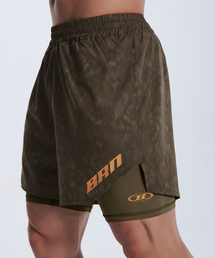 BORN TO WIN（ボーントゥウィン）の「BRN PYTHON PATTERN 2 IN 1 SHORTS [BROWN]（その他パンツ）」
