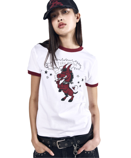AAKAM（アーカム）の「Bad Horse Ringer Top (White)（Tシャツ/カットソー・レディース・その他・2/1/3）」の9枚目の写真