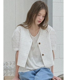 Lace Puff Blouse Jacket - IVORY
