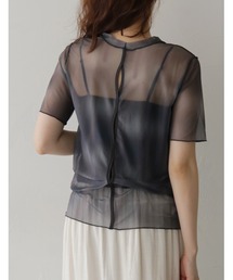 【cheriella】前後2WAYニュアンスウェーブホールシアートップス 半袖 2-WAY NUANCE WAVE HOLE SHEER TOPS