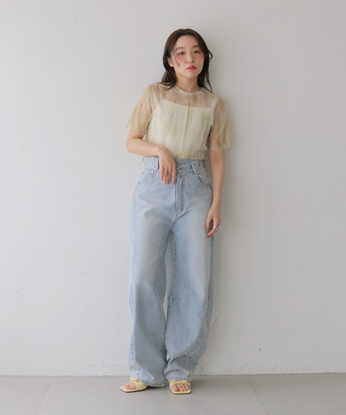cheriella(シェリエラ)の「【cheriella】前後2WAYニュアンスウェーブホールシアートップス 半袖 2-WAY NUANCE WAVE HOLE SHEER TOPS(Tシャツ/カットソー・レディース・ブルー/ダークグレー/アイボリー/ブラウン/グリーン・FREE)」の22枚目の写真