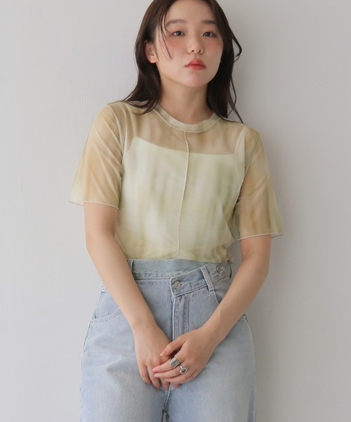 cheriella(シェリエラ)の「【cheriella】前後2WAYニュアンスウェーブホールシアートップス 半袖 2-WAY NUANCE WAVE HOLE SHEER TOPS(Tシャツ/カットソー・レディース・ブルー/ダークグレー/アイボリー/ブラウン/グリーン・FREE)」の19枚目の写真