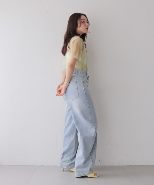 cheriella(シェリエラ)の「【cheriella】前後2WAYニュアンスウェーブホールシアートップス 半袖 2-WAY NUANCE WAVE HOLE SHEER TOPS(Tシャツ/カットソー・レディース・ブルー/ダークグレー/アイボリー/ブラウン/グリーン・FREE)」の13枚目の写真
