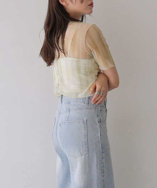 cheriella(シェリエラ)の「【cheriella】前後2WAYニュアンスウェーブホールシアートップス 半袖 2-WAY NUANCE WAVE HOLE SHEER TOPS(Tシャツ/カットソー・レディース・ブルー/ダークグレー/アイボリー/ブラウン/グリーン・FREE)」の19枚目の写真