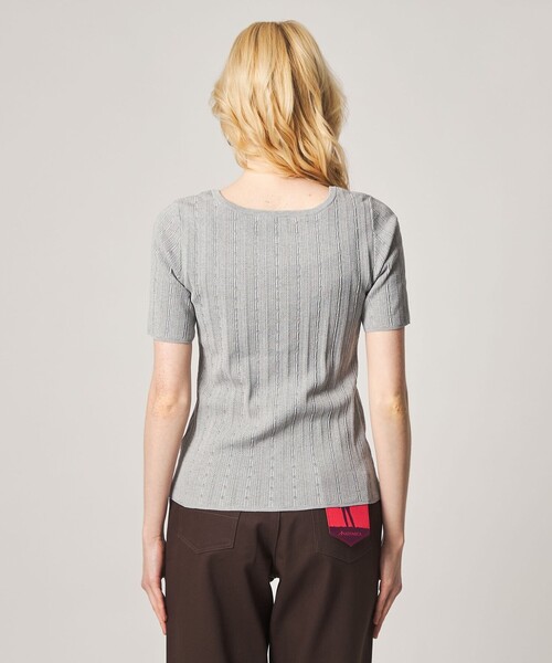 Steven Alan(スティーブンアラン)の「<Steven Alan>アイレット リブ ヘンリーネック プルオーバー(ニット/セーター・レディース・グレー系/ピンク・FREE)」の7枚目の写真