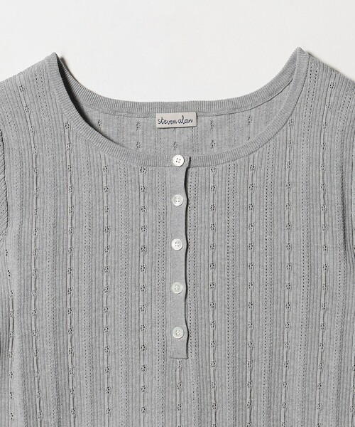 Steven Alan(スティーブンアラン)の「<Steven Alan>アイレット リブ ヘンリーネック プルオーバー(ニット/セーター・レディース・グレー系/ピンク・FREE)」の9枚目の写真