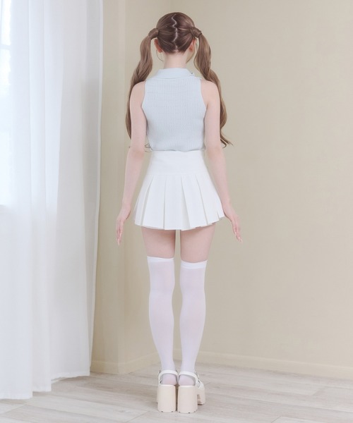 Rmine(アールマイン)の「配色リボン ボックス プリーツ スカート(スカパン付き)(スカート・レディース・ホワイト/ブラック/グレー・MEDIUM)」の20枚目の写真