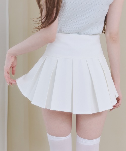 Rmine(アールマイン)の「配色リボン ボックス プリーツ スカート(スカパン付き)(スカート・レディース・ホワイト/ブラック/グレー・MEDIUM)」の18枚目の写真