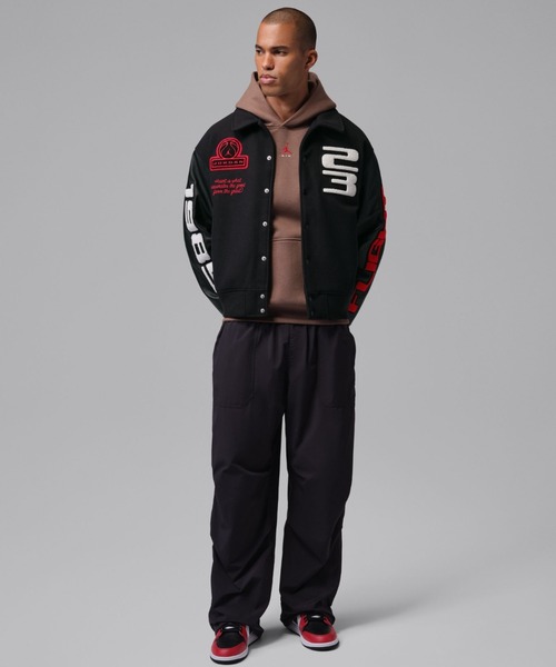 JORDAN BRAND（ジョーダンブランド）の「JORDAN BRAND M J FLT VARSITY JKT / ジョーダン ブランド FLT ヴァーシティ ジャケット/NIKE【SP】（スタジャン・メンズ・ブラック・S/M/L/XL/XXL）」の16枚目の写真
