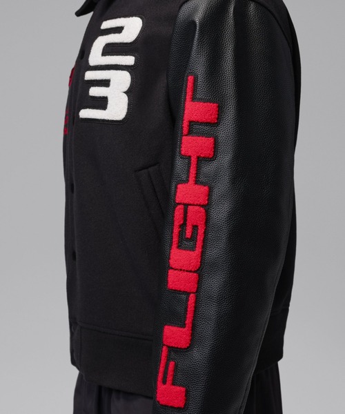 JORDAN BRAND（ジョーダンブランド）の「JORDAN BRAND M J FLT VARSITY JKT / ジョーダン ブランド FLT ヴァーシティ ジャケット/NIKE【SP】（スタジャン・メンズ・ブラック・S/M/L/XL/XXL）」の10枚目の写真