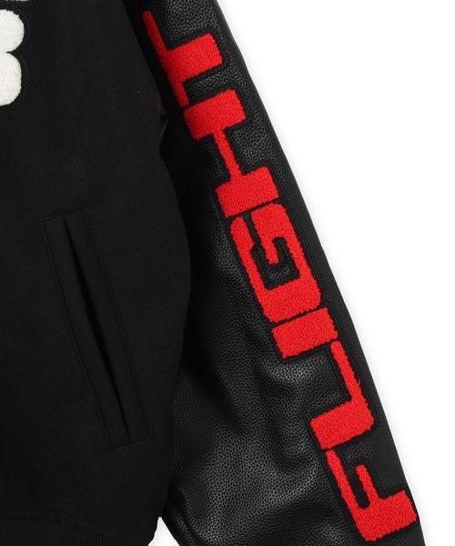 JORDAN BRAND（ジョーダンブランド）の「JORDAN BRAND M J FLT VARSITY JKT / ジョーダン ブランド FLT ヴァーシティ ジャケット/NIKE【SP】（スタジャン・メンズ・ブラック・S/M/L/XL/XXL）」の9枚目の写真