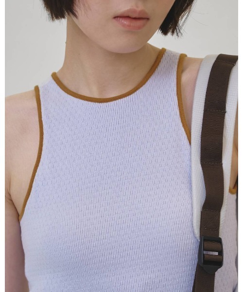 TODAYFUL（トゥデイフル）の「Cupin Piping Tanktop 12610615（タンクトップ・レディース・ネイビー/ライトブルー/オフホワイト/ベージュ・FREE）」の5枚目の写真