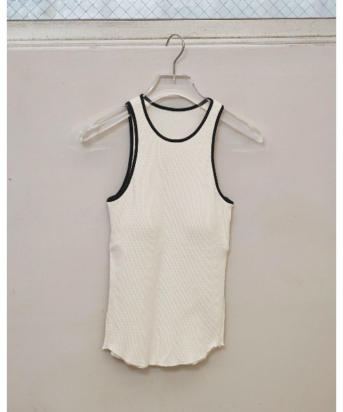 TODAYFUL（トゥデイフル）の「Cupin Piping Tanktop 12610615（タンクトップ・レディース・ネイビー/ライトブルー/オフホワイト/ベージュ・FREE）」の18枚目の写真
