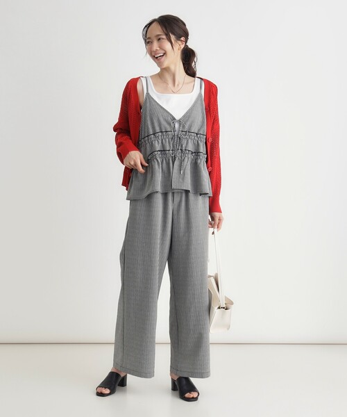 HONEYSUCKLE ROSE(ハニーサックルローズ)の「ギンガムチェックセットアップ(セットアップ・レディース・ホワイト系2/ダークブラウン系1・04/05)」の5枚目の写真