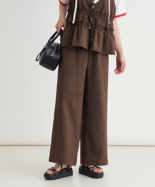 HONEYSUCKLE ROSE(ハニーサックルローズ)の「ギンガムチェックセットアップ(セットアップ・レディース・ホワイト系2/ダークブラウン系1・04/05)」の9枚目の写真