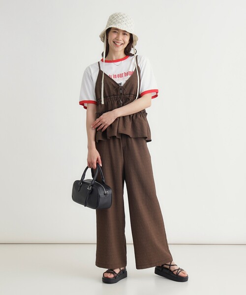HONEYSUCKLE ROSE(ハニーサックルローズ)の「ギンガムチェックセットアップ(セットアップ・レディース・ホワイト系2/ダークブラウン系1・04/05)」の12枚目の写真