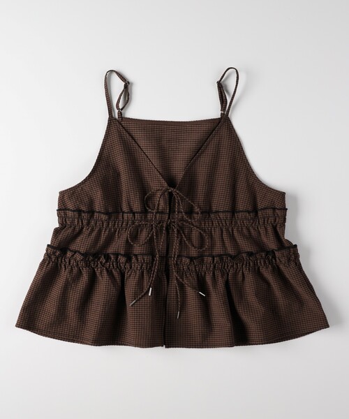 HONEYSUCKLE ROSE(ハニーサックルローズ)の「ギンガムチェックセットアップ(セットアップ・レディース・ホワイト系2/ダークブラウン系1・04/05)」の18枚目の写真