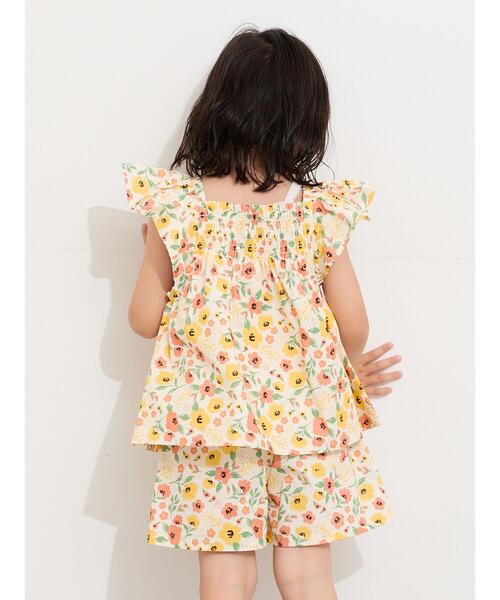 Samansa Mos2 Lagom(サマンサモスモスラーゴム)の「☆シャーリング花柄ブラウス(セットアップ可)(シャツ/ブラウス・キッズ・オフホワイト/ネイビー・100/110/120/95/130)」の11枚目の写真