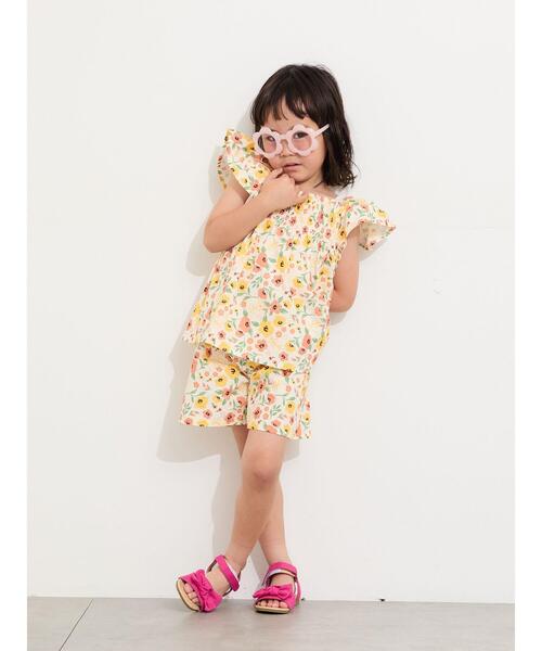 Samansa Mos2 Lagom(サマンサモスモスラーゴム)の「☆シャーリング花柄ブラウス(セットアップ可)(シャツ/ブラウス・キッズ・オフホワイト/ネイビー・100/110/120/95/130)」の12枚目の写真