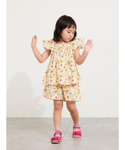 Samansa Mos2 Lagom(サマンサモスモスラーゴム)の「☆シャーリング花柄ブラウス(セットアップ可)(シャツ/ブラウス・キッズ・オフホワイト/ネイビー・100/110/120/95/130)」の14枚目の写真