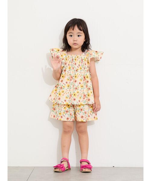 Samansa Mos2 Lagom(サマンサモスモスラーゴム)の「☆シャーリング花柄ブラウス(セットアップ可)(シャツ/ブラウス・キッズ・オフホワイト/ネイビー・100/110/120/95/130)」の17枚目の写真