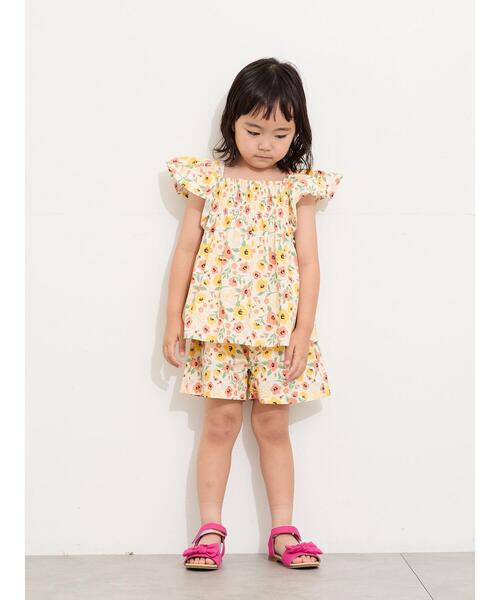 Samansa Mos2 Lagom(サマンサモスモスラーゴム)の「☆シャーリング花柄ブラウス(セットアップ可)(シャツ/ブラウス・キッズ・オフホワイト/ネイビー・100/110/120/95/130)」の19枚目の写真