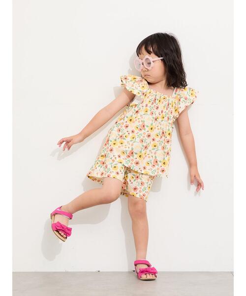 Samansa Mos2 Lagom(サマンサモスモスラーゴム)の「☆シャーリング花柄ブラウス(セットアップ可)(シャツ/ブラウス・キッズ・オフホワイト/ネイビー・100/110/120/95/130)」の20枚目の写真