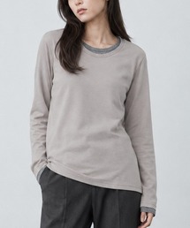 ★Bd★レイヤード風 Uネック ロングスリーブTシャツ