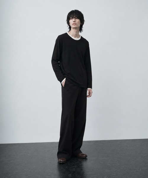sunny branch（サニーブランチ）の「★Bd★レイヤード風 Uネック ロングスリーブTシャツ（Tシャツ/カットソー・レディース・ホワイト/チャコールグレー/グレー系/ブラック/マルチ・LARGE/X-LARGE/MEDIUM）」の17枚目の写真
