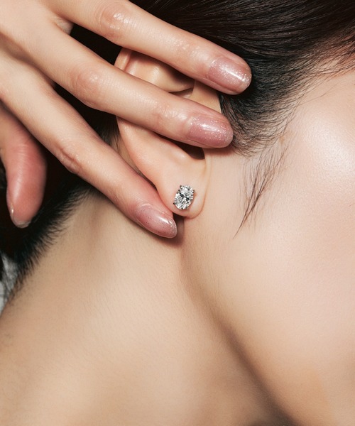 UNITED JEWELS(ユナイテッドジュエルズ)の「Pt900 ラボグロウンダイヤモンド ピアス(オーバル)(ピアス(両耳用)・レディース・プラチナム・FREE)」の6枚目の写真