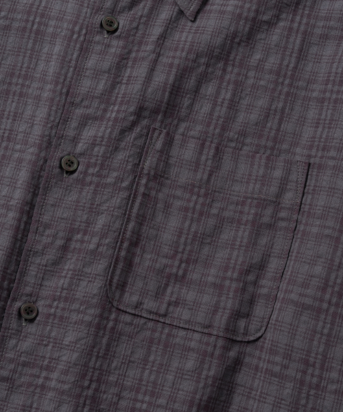 NONBLANK(ノンブランク)の「シアーチェッククロップHSシャツ_WINE GREY(シャツ/ブラウス・メンズ・バーガンディー・SMALL/MEDIUM/LARGE/X-LARGE)」の5枚目の写真