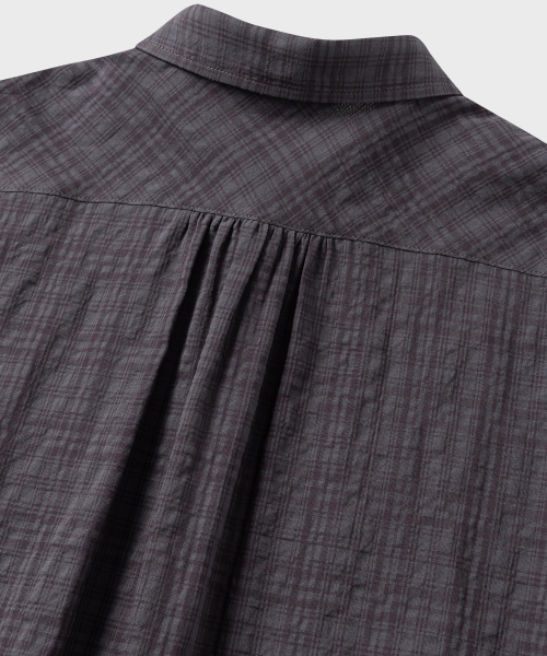 NONBLANK(ノンブランク)の「シアーチェッククロップHSシャツ_WINE GREY(シャツ/ブラウス・メンズ・バーガンディー・SMALL/MEDIUM/LARGE/X-LARGE)」の8枚目の写真