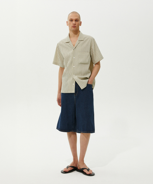 PLAC（プラック）の「シアサッカー ストライプシャツ 2カラー（シャツ/ブラウス・メンズ・ライトカーキ/スカイブルー・LARGE/MEDIUM）」の3枚目の写真
