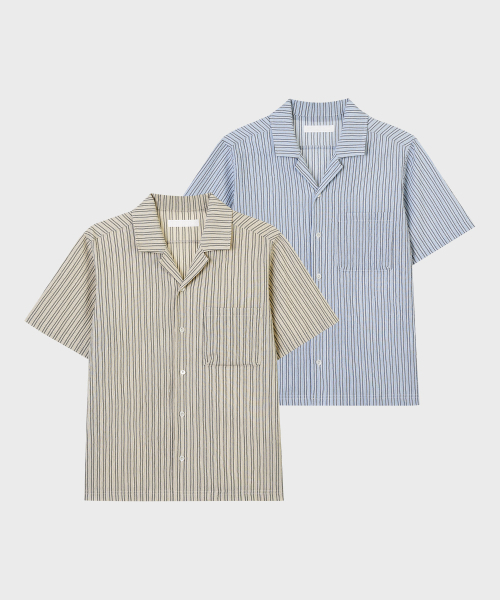 PLAC（プラック）の「シアサッカー ストライプシャツ 2カラー（シャツ/ブラウス・メンズ・ライトカーキ/スカイブルー・LARGE/MEDIUM）」の5枚目の写真