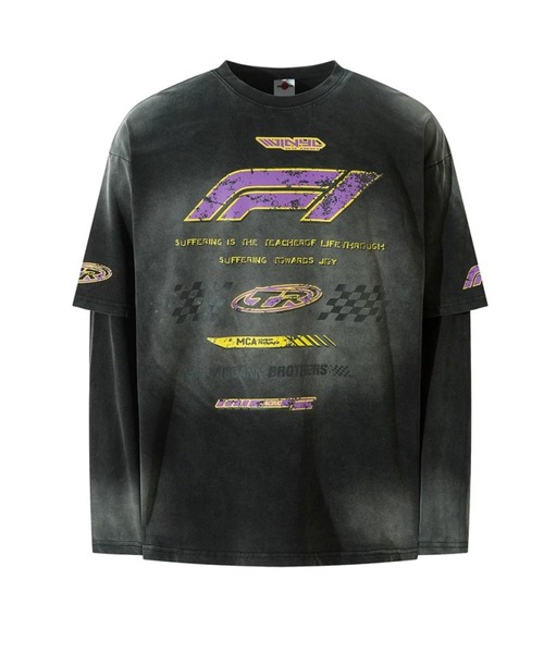 mushwear(マッシュウェア)の「レーシングレイヤードロンT(Tシャツ/カットソー・メンズ・ブラック・XX-LARGE/X-LARGE/LARGE/MEDIUM)」の4枚目の写真
