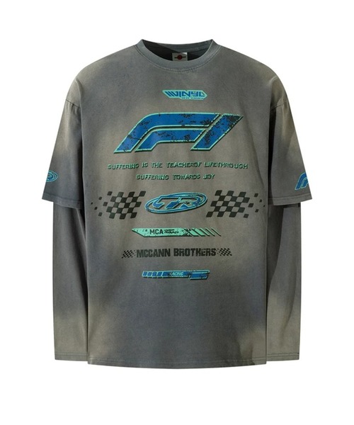 mushwear(マッシュウェア)の「レーシングレイヤードロンT(Tシャツ/カットソー・メンズ・ブラック・XX-LARGE/X-LARGE/LARGE/MEDIUM)」の6枚目の写真